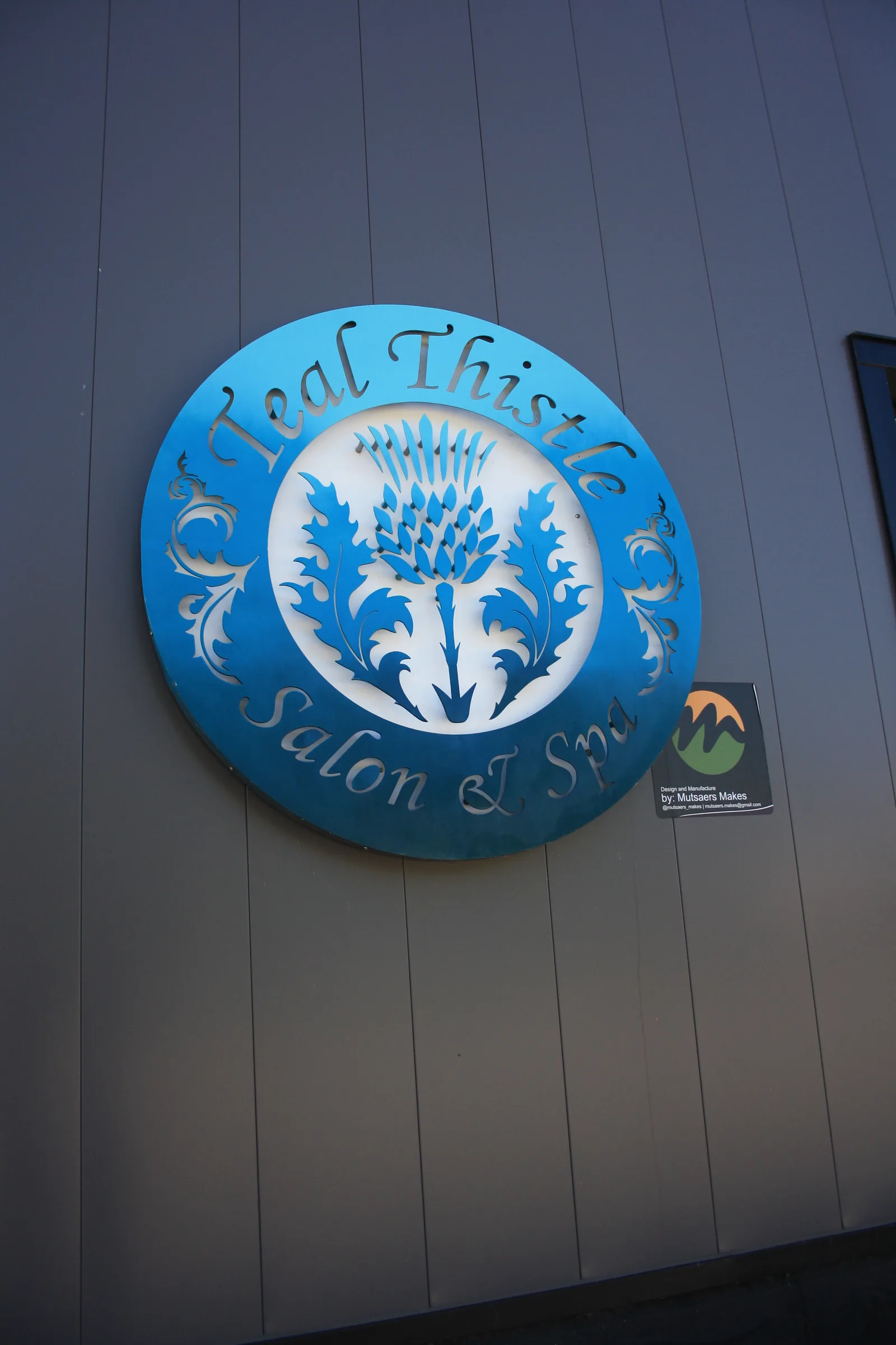 Thistle salon and spa sign in Embro
