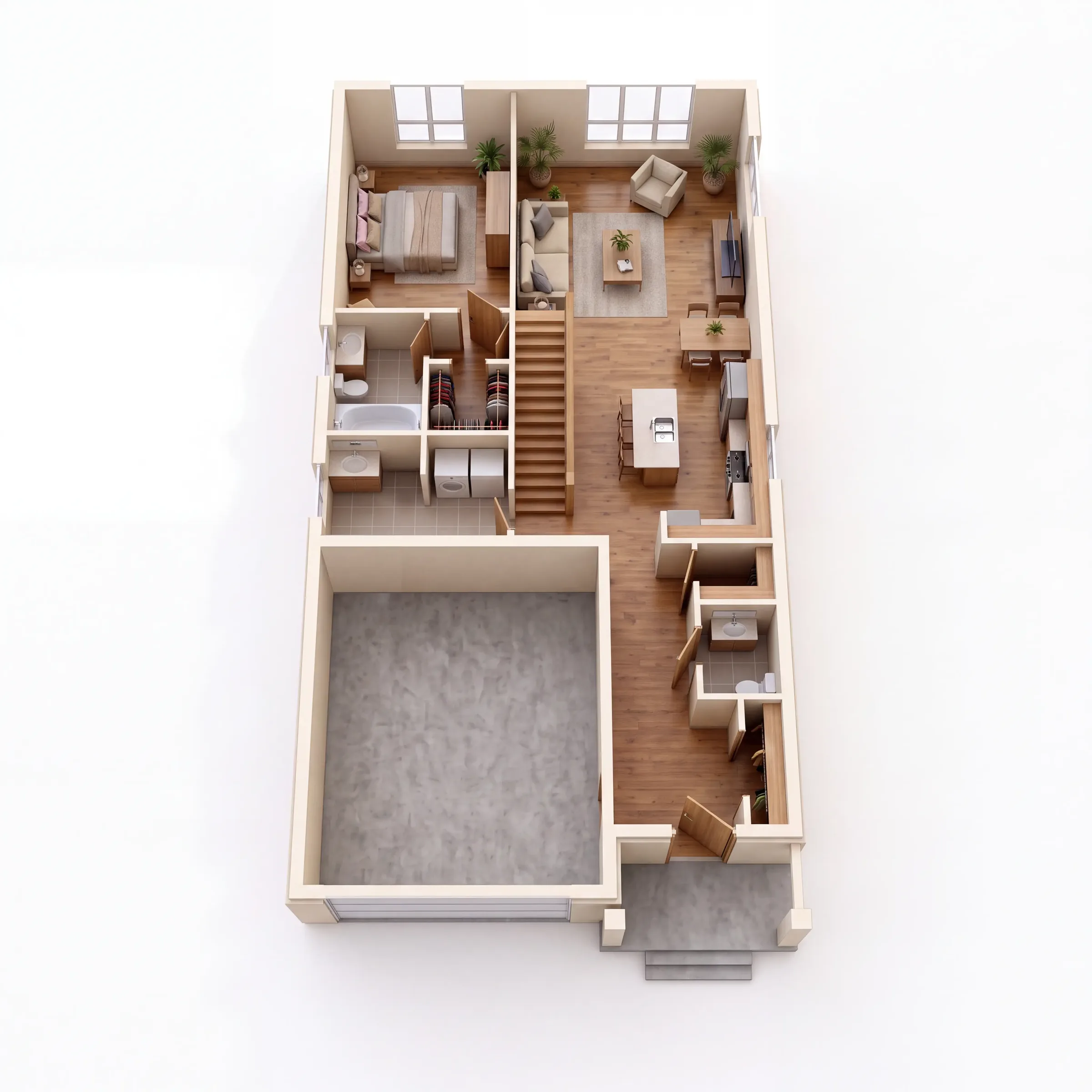 The Falcon main floor 3D plan