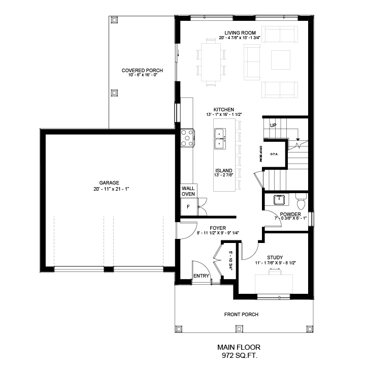 The Meadowcreek traditional main floor plan