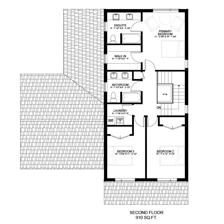 The Meadowcreek traditional second floor plan