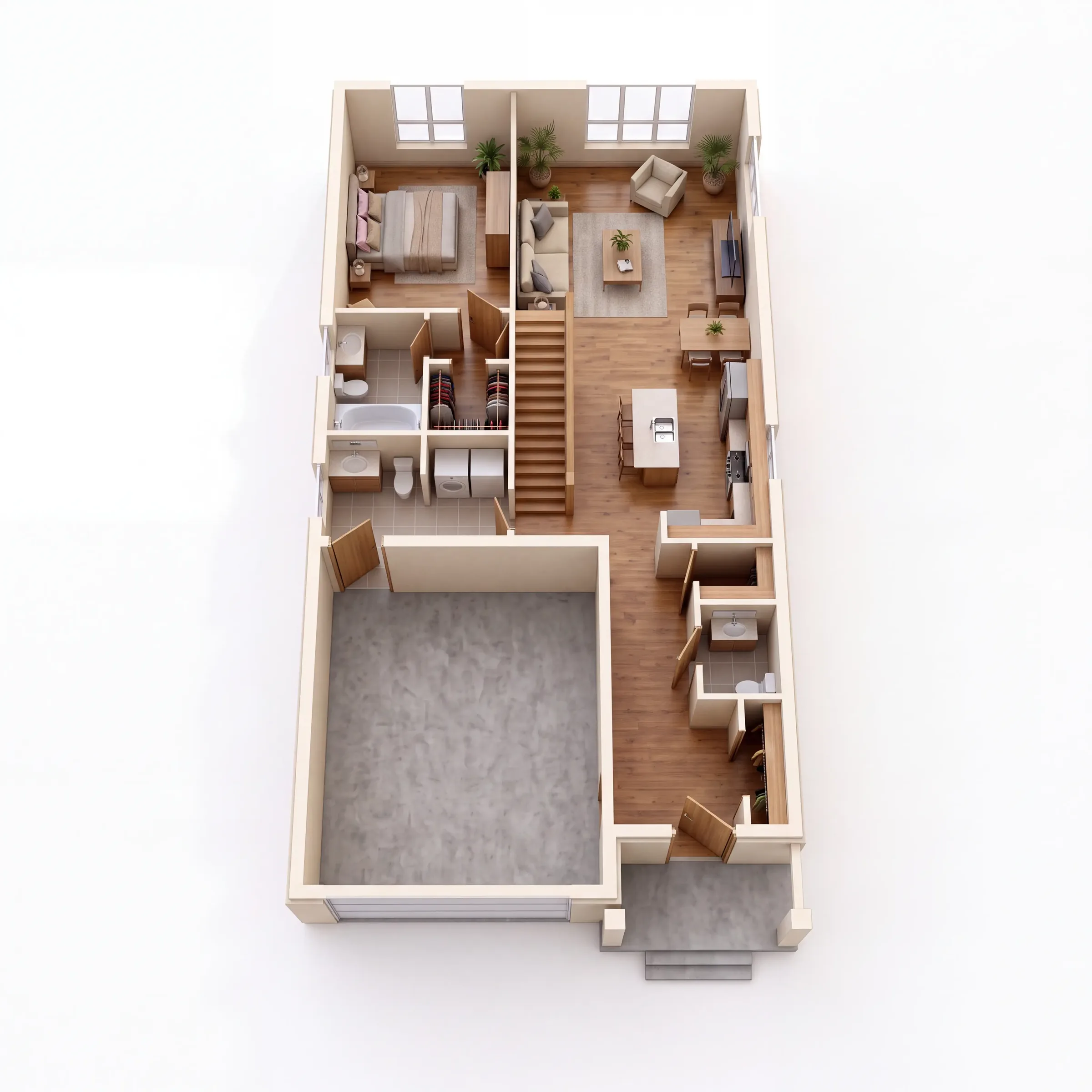 The Meadowlark main floor 3D plan