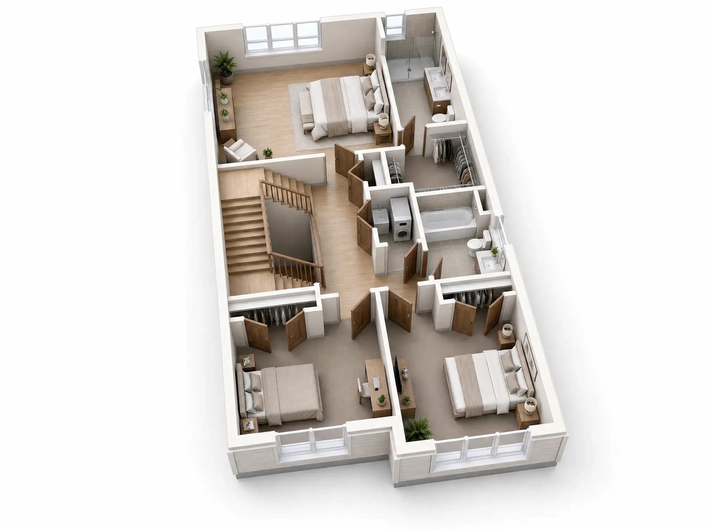 The Sailor end unit second floor 3D plan