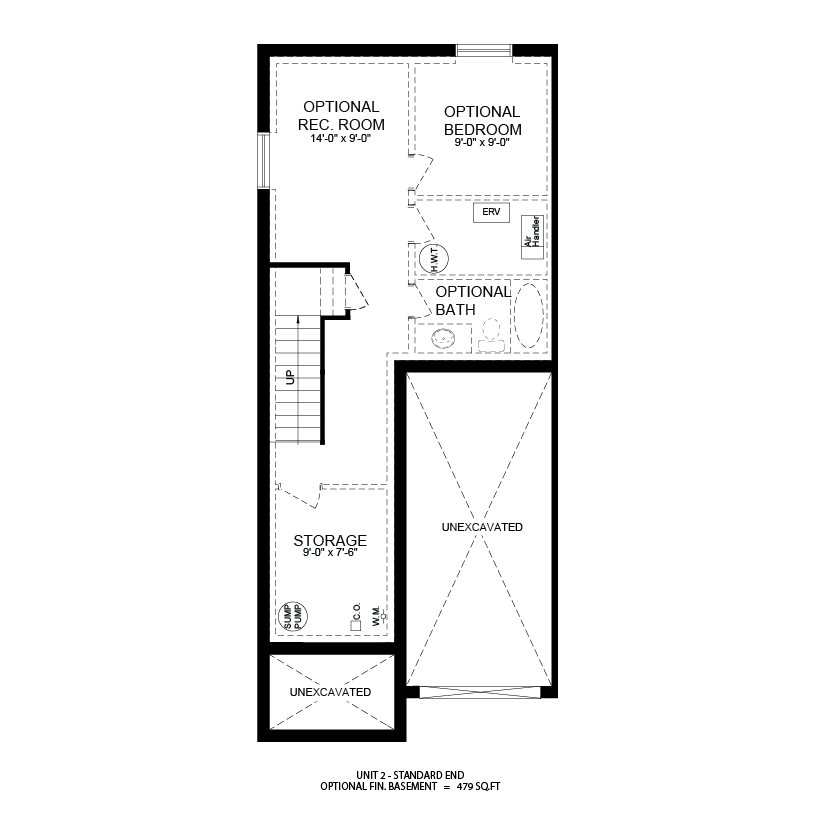 The Sailor end unit basement plan