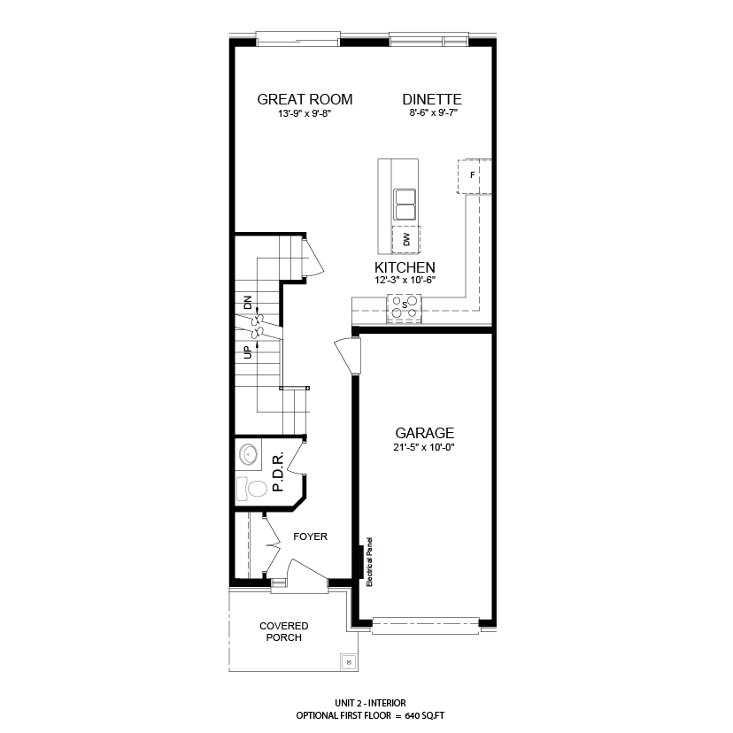 The Sailor interior unit optional main floor plan