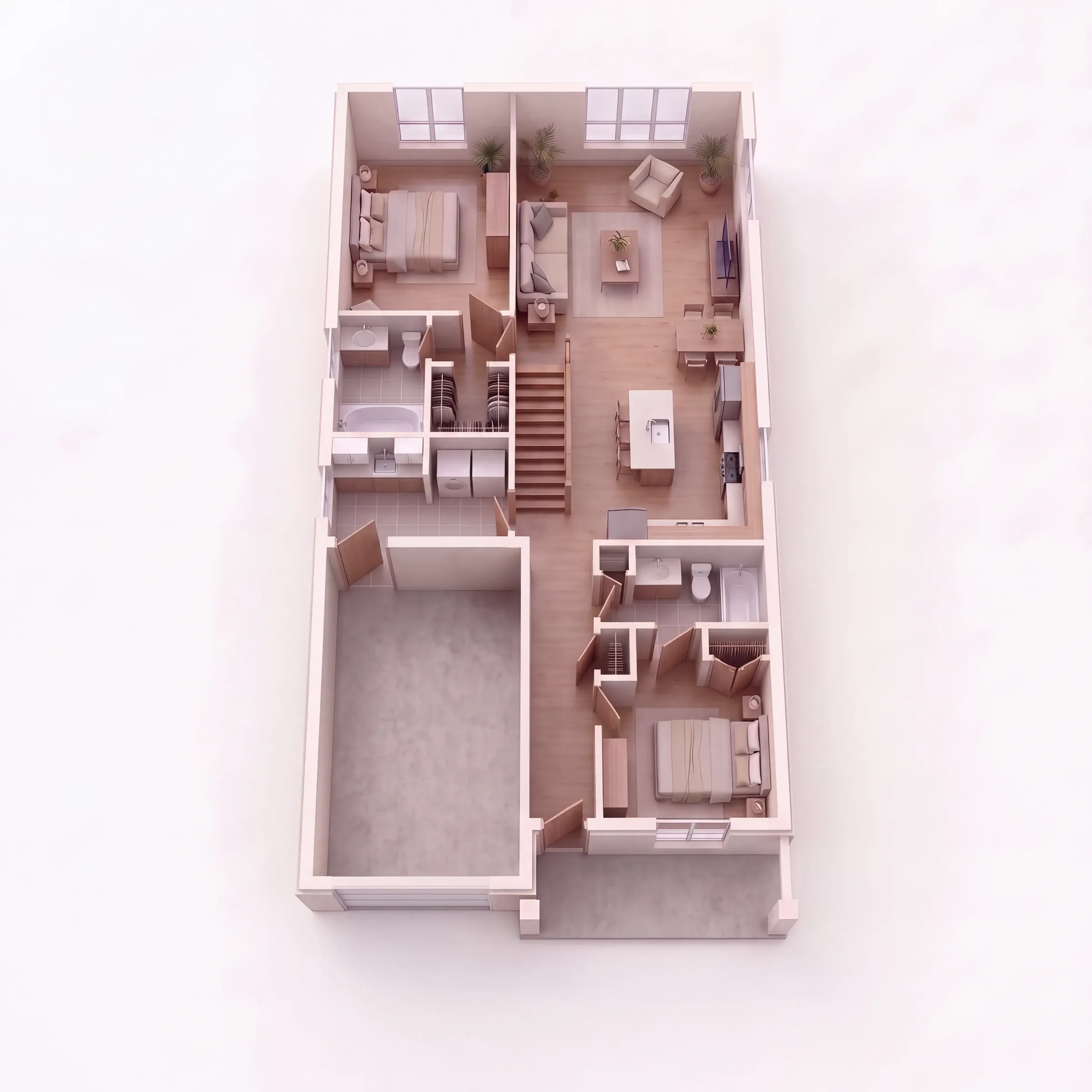 The Sparrow main floor 3D plan