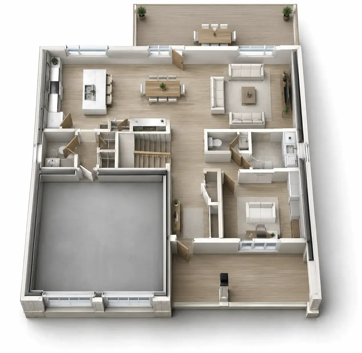 The Stonehurst main floor 3D plan