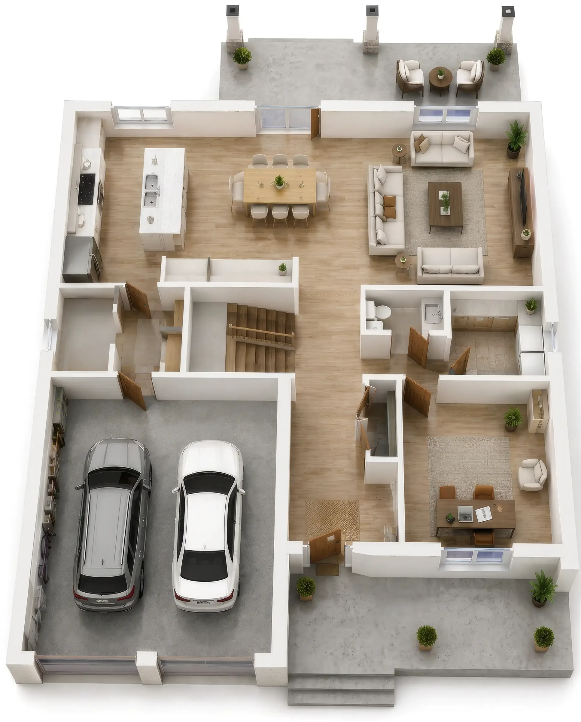 The Stonehurst main floor 3D plan
