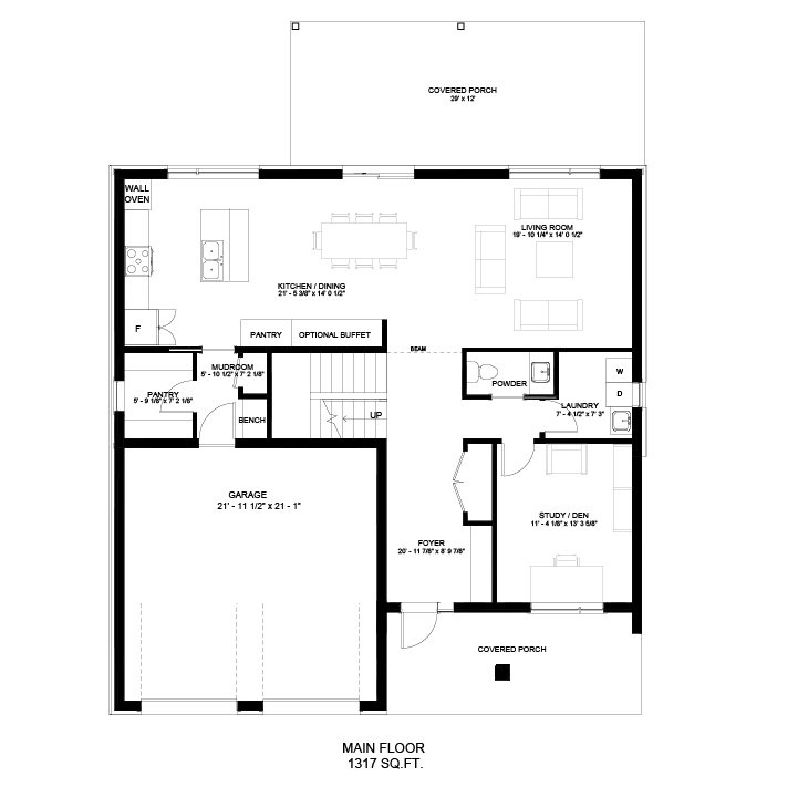 The Stonehurst modern main floor plan