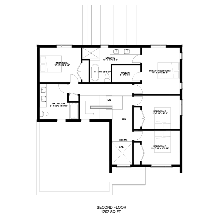 The Stonehurst modern second floor plan