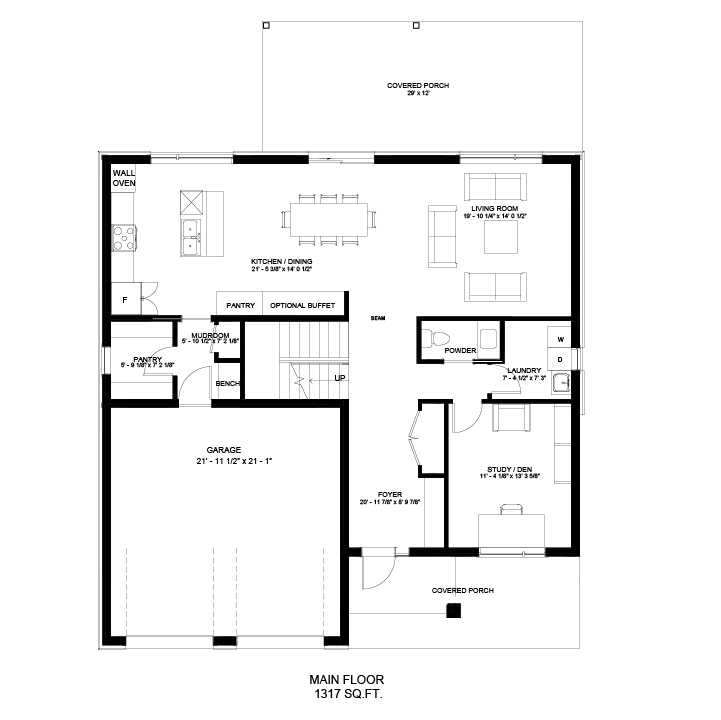 The Stonehurst traditional main floor plan