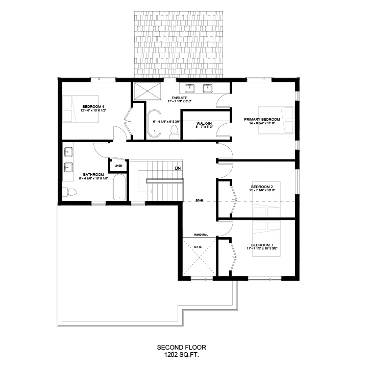 The Stonehurst traditional second floor plan