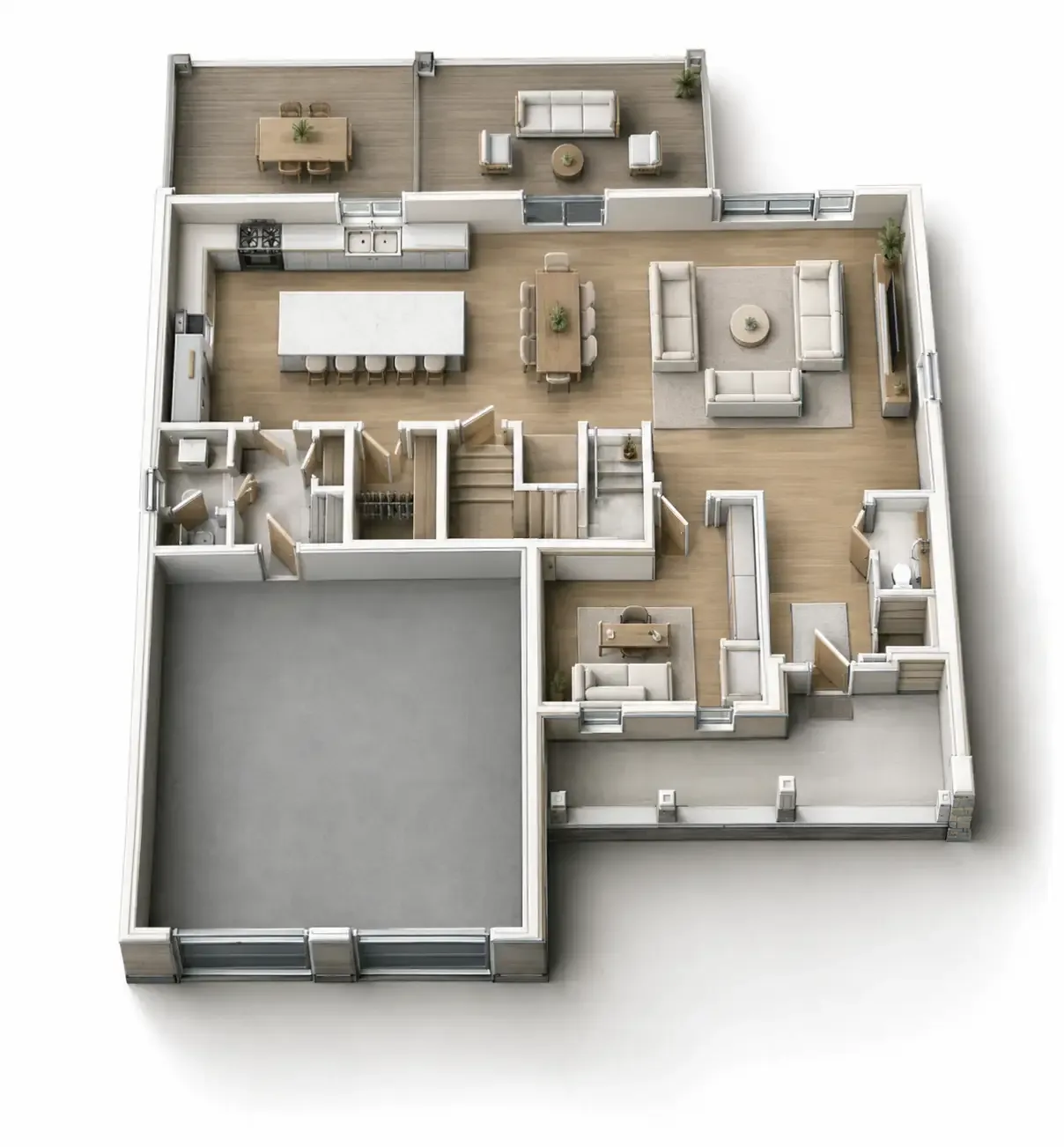 The Tallgrass main floor 3D plan