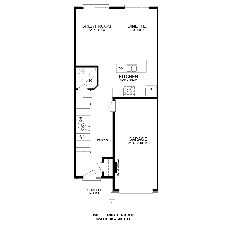 The Voyageur interior unit main floor plan