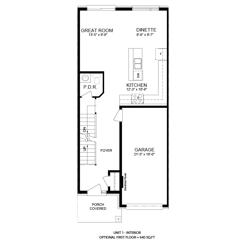 The Voyageur interior unit optional main floor plan