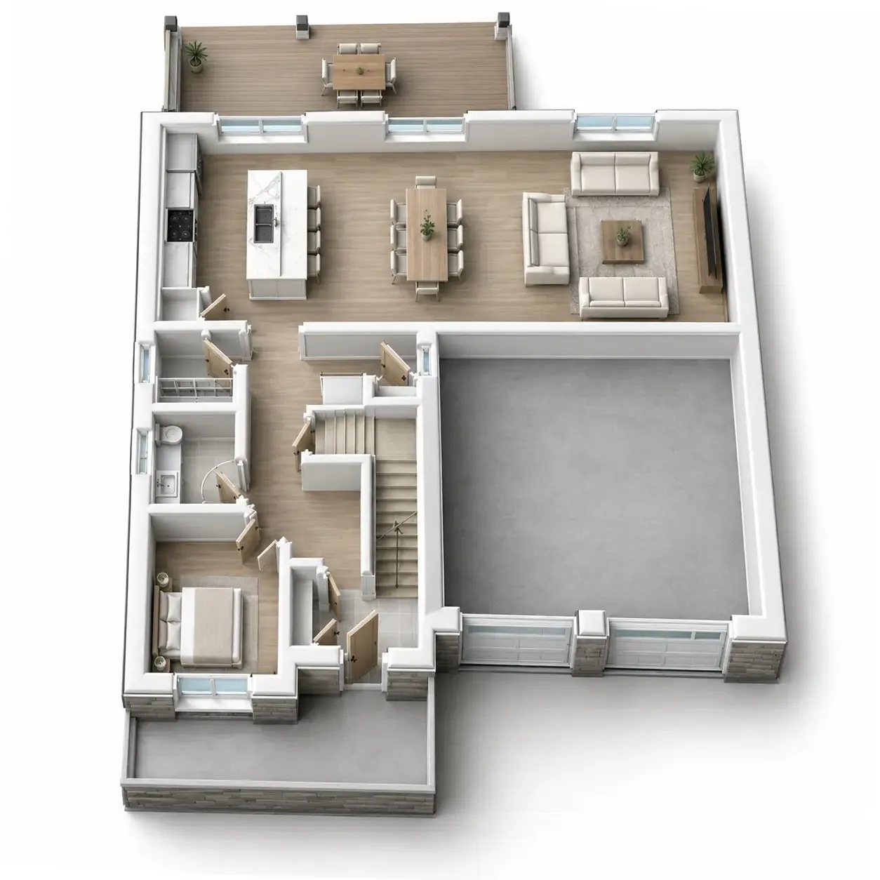 The Willowbank main floor 3D plan