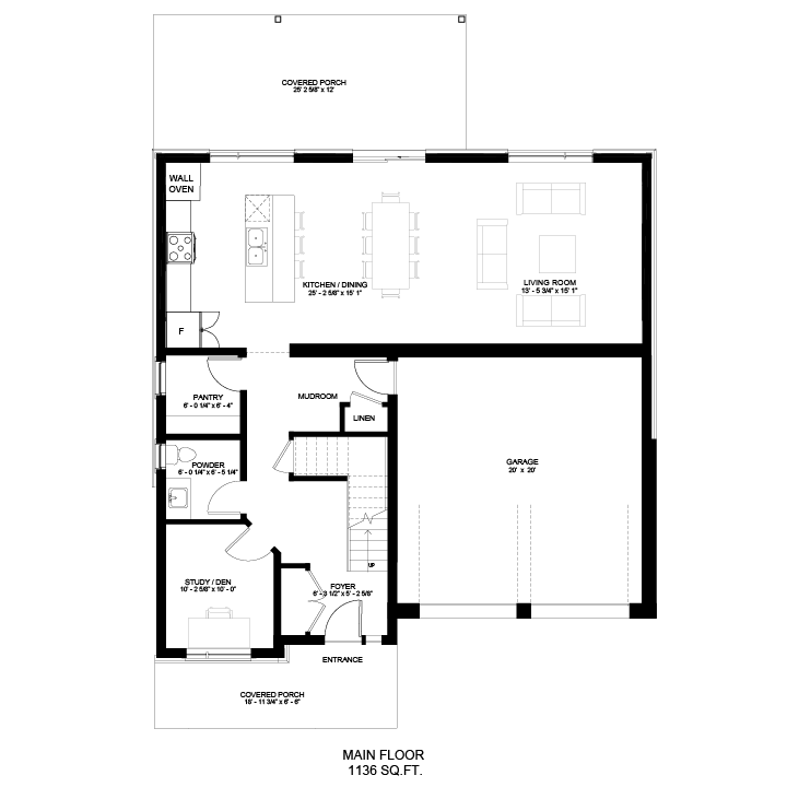 The Willowbank traditional main floor plan