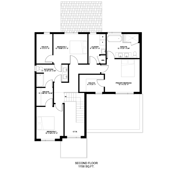 The Willowbank traditional second floor plan